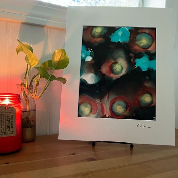 New Original Signed Artwork Alcohol Ink on Paper 102 - Picture 3 of 5